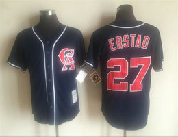 Los Angeles Angels of Anaheim #27 Darin Erstad Blue Throwback Authentic Stitched MLB jersey