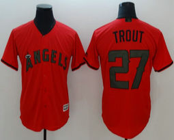 Los Angeles Angels of Anaheim #27 Mike Trout 2018 Stars & Stripes Game Authentic Stitched MLB Jersey
