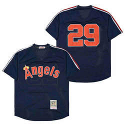 Los Angeles Angels of Anaheim #29 Rod Carew Blue BP Throwback Authentic Stitched MLB jersey