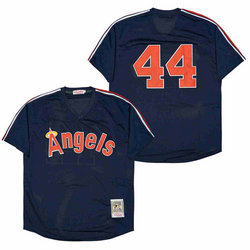 Los Angeles Angels of Anaheim #44 Reggie Jackson Navy Pullover Throwback Authentic Stitched MLB Jersey