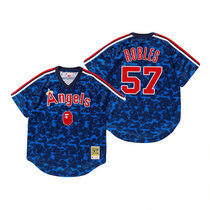 Los Angeles Angels of Anaheim #57 Hansel Robles Navy BAPE x Mitchell & Ness Jersey