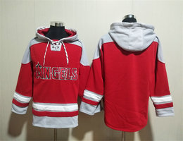 Los Angeles Angels of Anaheim Blank Red Stitched Hoodies