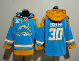 Los Angeles Chargers #30 Austin Ekeler 2023 All Stitched Hooded Sweatshirt