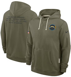 Los Angeles Chargers Olive 2025 Salute To Service Pullover Hoodie