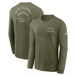 Los Angeles Chargers Olive 2025 Salute To Service Sideline Long Sleeve T-Shirt