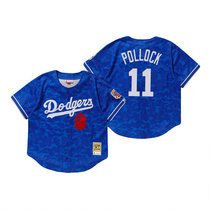 Los Angeles Dodgers #11 A.J. Pollock BAPE x Mitchell & Ness Blue Jersey