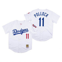 Los Angeles Dodgers #11 A.J. Pollock White Mitchell & Ness Authentic Stitched MLB Jersey