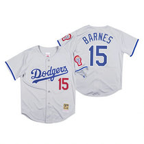 Los Angeles Dodgers #15 Austin Barnes Gray Mitchell & Ness Authentic Stitched MLB Jersey