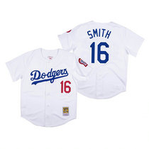 Los Angeles Dodgers #16 Will Smith White Mitchell & Ness Authentic Stitched MLB Jersey