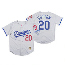 Los Angeles Dodgers #20 Don Sutton Gray Mitchell & Ness Authentic Stitched MLB Jersey