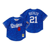 Los Angeles Dodgers #21 Walker Buehler BAPE x Mitchell & Ness Blue Jersey