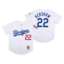 Los Angeles Dodgers #22 Clayton Kershaw White Mitchell & Ness Authentic Stitched MLB Jersey