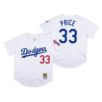 Los Angeles Dodgers #33 David Price White Mitchell & Ness Authentic Stitched MLB Jersey
