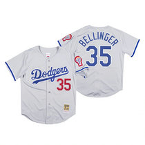 Los Angeles Dodgers #35 Cody Bellinger Gray Mitchell & Ness Authentic Stitched MLB Jersey