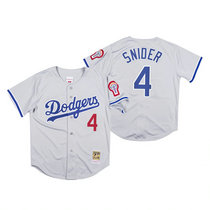 Los Angeles Dodgers #4 Duke Snider Gray Mitchell & Ness Authentic Stitched MLB Jersey