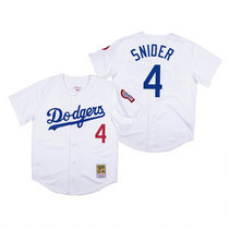 Los Angeles Dodgers #4 Duke Snider White Mitchell & Ness Authentic Stitched MLB Jersey
