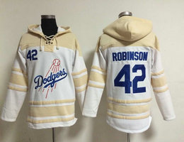 Los Angeles Dodgers #42 Jackie Robinson White Hooded Jersey