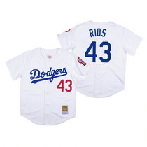 Los Angeles Dodgers #43 Edwin Rios White Mitchell & Ness Authentic Stitched MLB Jersey