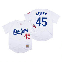 Los Angeles Dodgers #45 Matt Beaty White Mitchell & Ness Authentic Stitched MLB Jersey