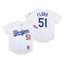 Los Angeles Dodgers #51 Dylan Floro White Mitchell & Ness Authentic Stitched MLB Jersey