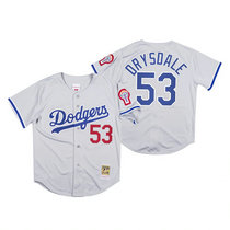 Los Angeles Dodgers #53 Don Drysdale Gray Mitchell & Ness Authentic Stitched MLB Jersey