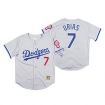 Los Angeles Dodgers #7 Julio Urias Gray Mitchell & Ness Authentic Stitched MLB Jersey