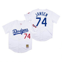 Los Angeles Dodgers #74 Kenley Jansen White Mitchell & Ness Authentic Stitched MLB Jersey