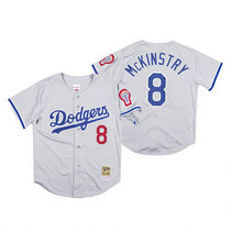 Los Angeles Dodgers #8 Zach McKinstry Gray Mitchell & Ness Authentic Stitched MLB Jersey