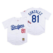 Los Angeles Dodgers #81 Victor Gonzalez White Mitchell & Ness Authentic Stitched MLB Jersey