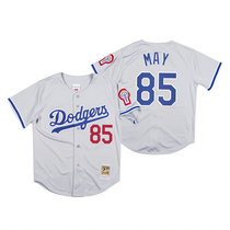Los Angeles Dodgers #85 Dustin May Gray Mitchell & Ness Authentic Stitched MLB Jersey