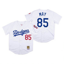 Los Angeles Dodgers #85 Dustin May White Mitchell & Ness Authentic Stitched MLB Jersey