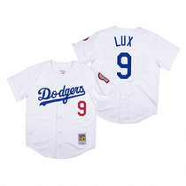 Los Angeles Dodgers #9 Gavin Lux White Mitchell & Ness Authentic Stitched MLB Jersey