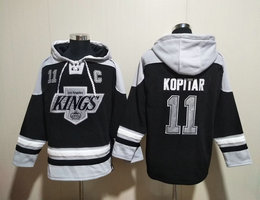 Los Angeles Kings #11 Anze Kopitar Black All Stitched Hooded Sweatshirt