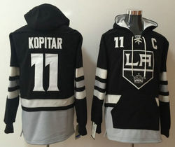 Los Angeles Kings #11 Anze Kopitar Black Authentic Stitched NHL Hoodies