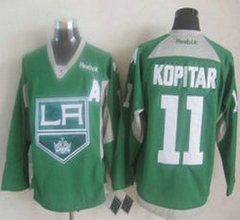 Los Angeles Kings #11 Anze Kopitar Green Practice Authentic Stitched NHL Jersey