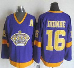 Los Angeles Kings #16 Marcel Dionne Purple Yellow CCM Throwback Authentic Stitched NHL Jersey