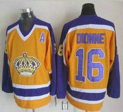 Los Angeles Kings #16 Marcel Dionne Yellow Purple CCM Throwback Authentic Stitched NHL Jersey