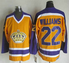 Los Angeles Kings #22 Tiger Williams Yellow Purple CCM Throwback Authentic Stitched NHL Jersey