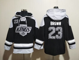 Los Angeles Kings #23 Dustin Brown Black All Stitched Hooded Sweatshirt