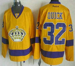 Los Angeles Kings #32 Jonathan Quick Gold Third Authentic Stitched NHL jersey