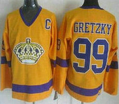 Los Angeles Kings #99 Wayne Gretzky Yellow CCM Throwback Stitched NHL Jersey