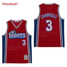 Los Angeles Knights #3 Calvin Cambridge Red Throwback Authentic Sitched Basketball jersey