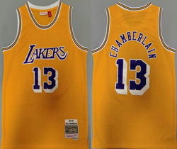 Los Angeles Lakers #13 Wilt Chamberlain Gold 1971-72 Hardwood Classics Authentic Stitched NBA jersey