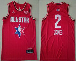Los Angeles Lakers #2 Lebron James Red 2020 All star Authentic Stitched NBA Jersey
