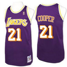 Los Angeles Lakers #21 Michael Cooper Purple Throwback Jersey