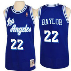 Los Angeles Lakers #22 Elgin Baylor Blue Throwback Authentic Stitched NBA jersey