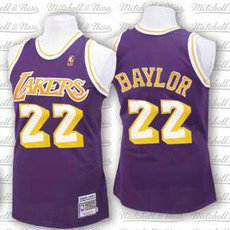 Los Angeles Lakers #22 Elgin Baylor Puple Throwback Authentic Stitched NBA jersey