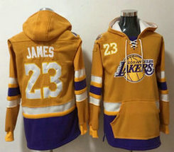 Los Angeles Lakers #23 Lebron James All Stitched Hooded Sweatshirt