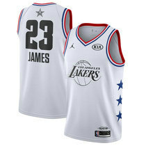 Los Angeles Lakers #23 Lebron James White 2019 All Star With Patch Authentic Stitched NBA jersey