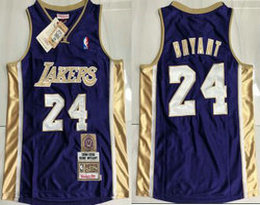 Los Angeles Lakers #24 Kobe Bryant 2020 Hall of Fame Memorial Purple Hardwood Classics Authentic Stitched NBA Jersey HM